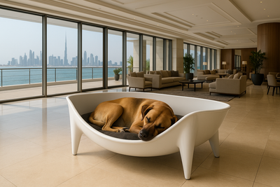 CUCCIA FUTUR 'OVAL' 50x80 BIANCA COMPLETO CUSCINO NUVOLA