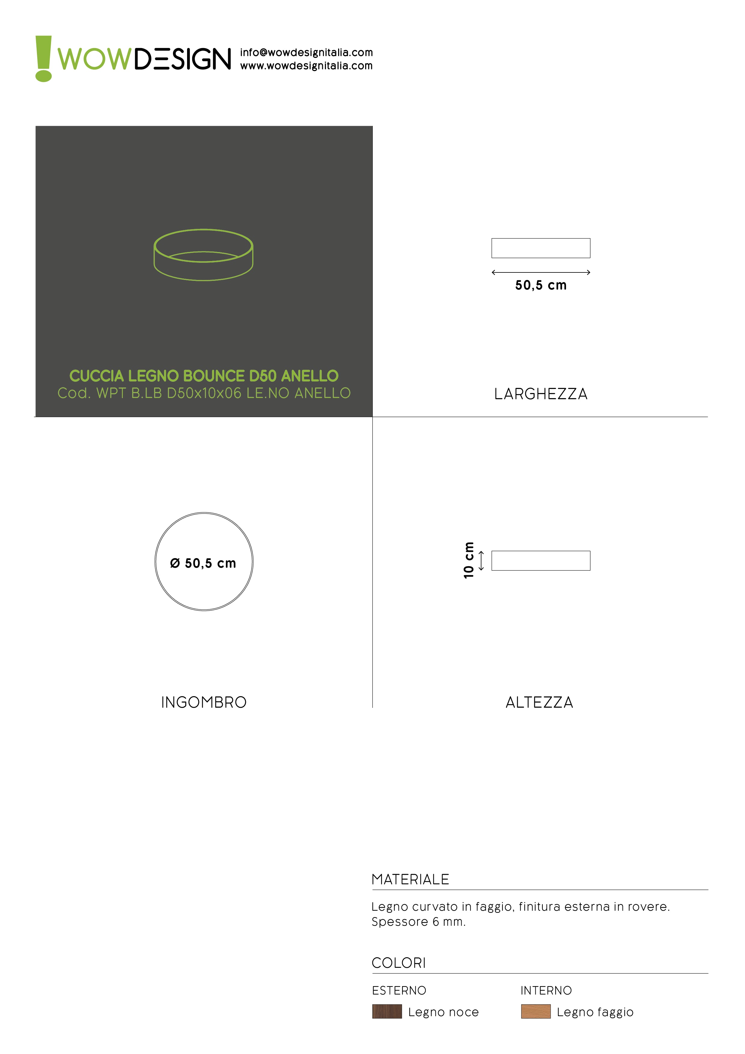 WOW!CUCCIA TELAIO LEGNO DIMORA D50 NOCE