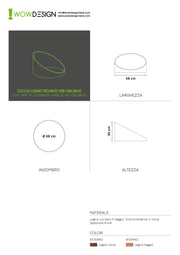 WOW! CUCCIA TELAIO LEGNO OBLIQ D58 NOCE