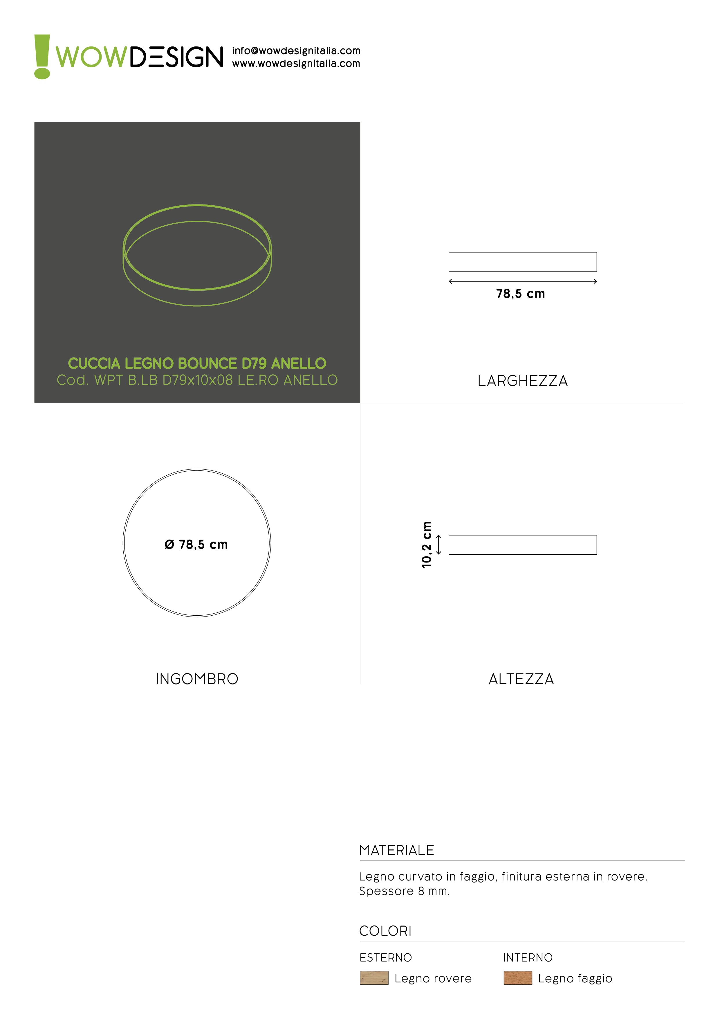 WOW!CUCCIA TELAIO LEGNO DIMORA D79 ROVERE