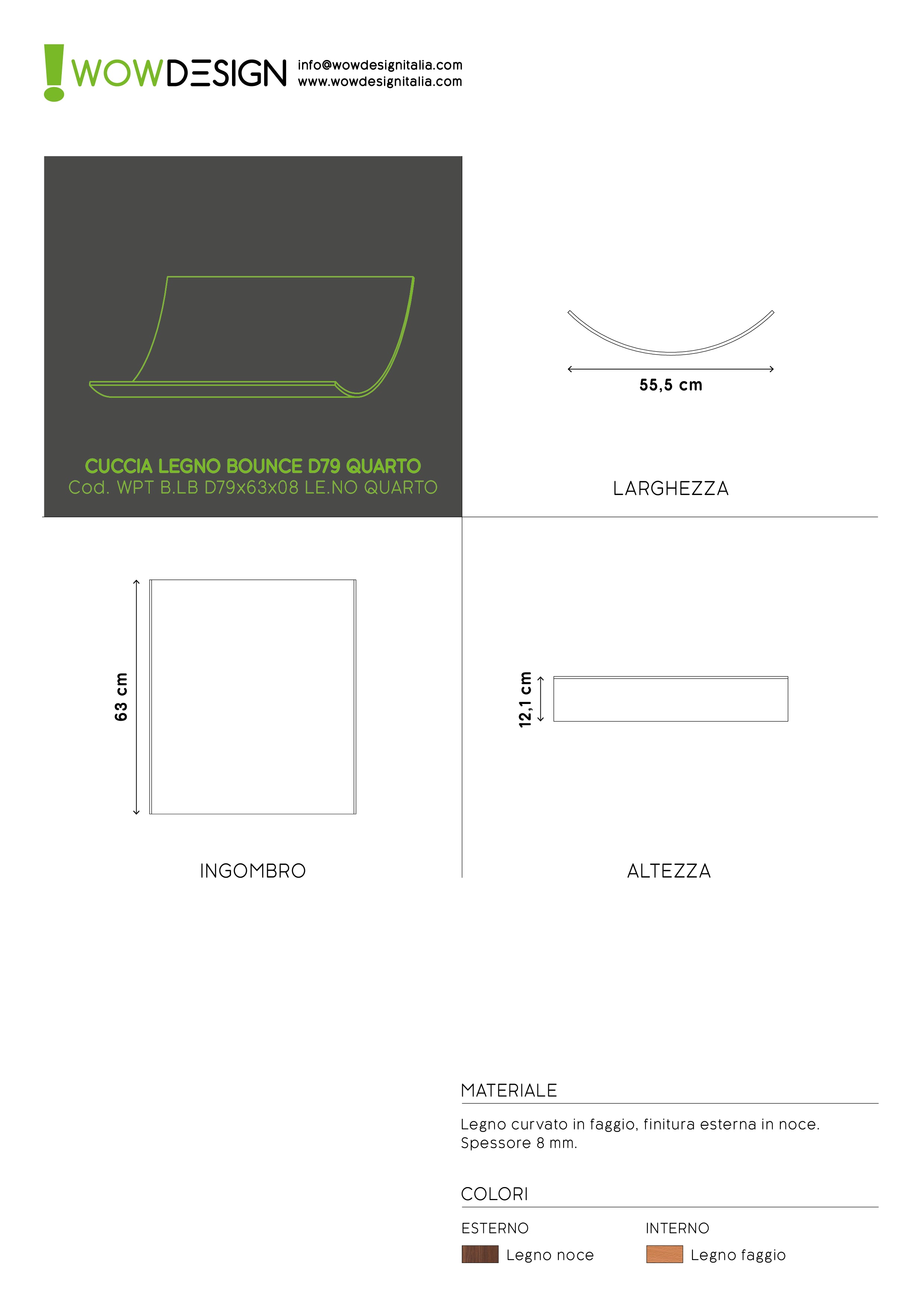 WOW! CUCCIA TELAIO QUART LEGNO NOCE D79