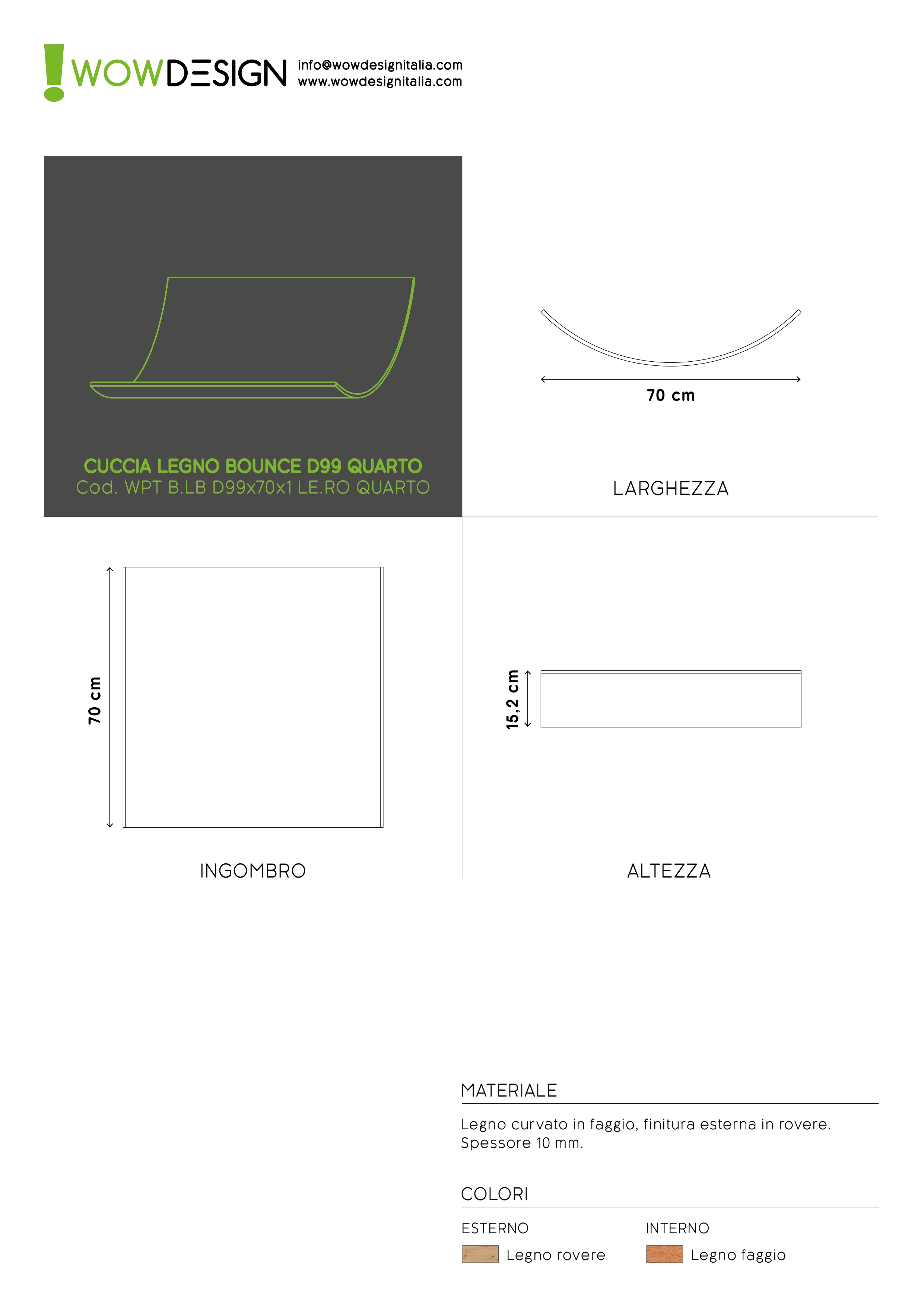 WOW! CUCCIA TELAIO QUART LEGNO ROVERE D99