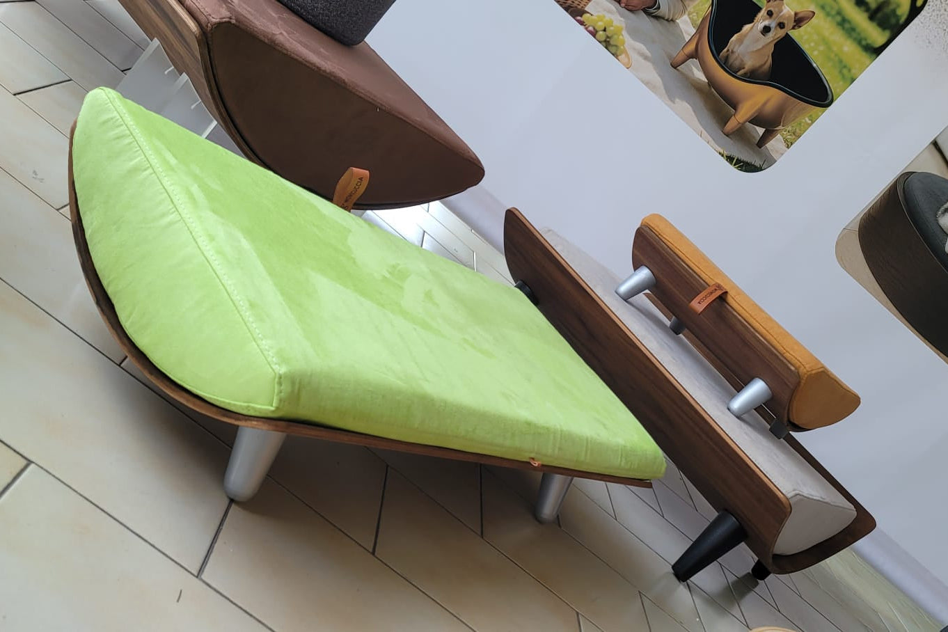 WOW!CUCCIA LEGNO CURV QUART D58 LONG COMPLETO SUPPORT LAMINATO NOCE